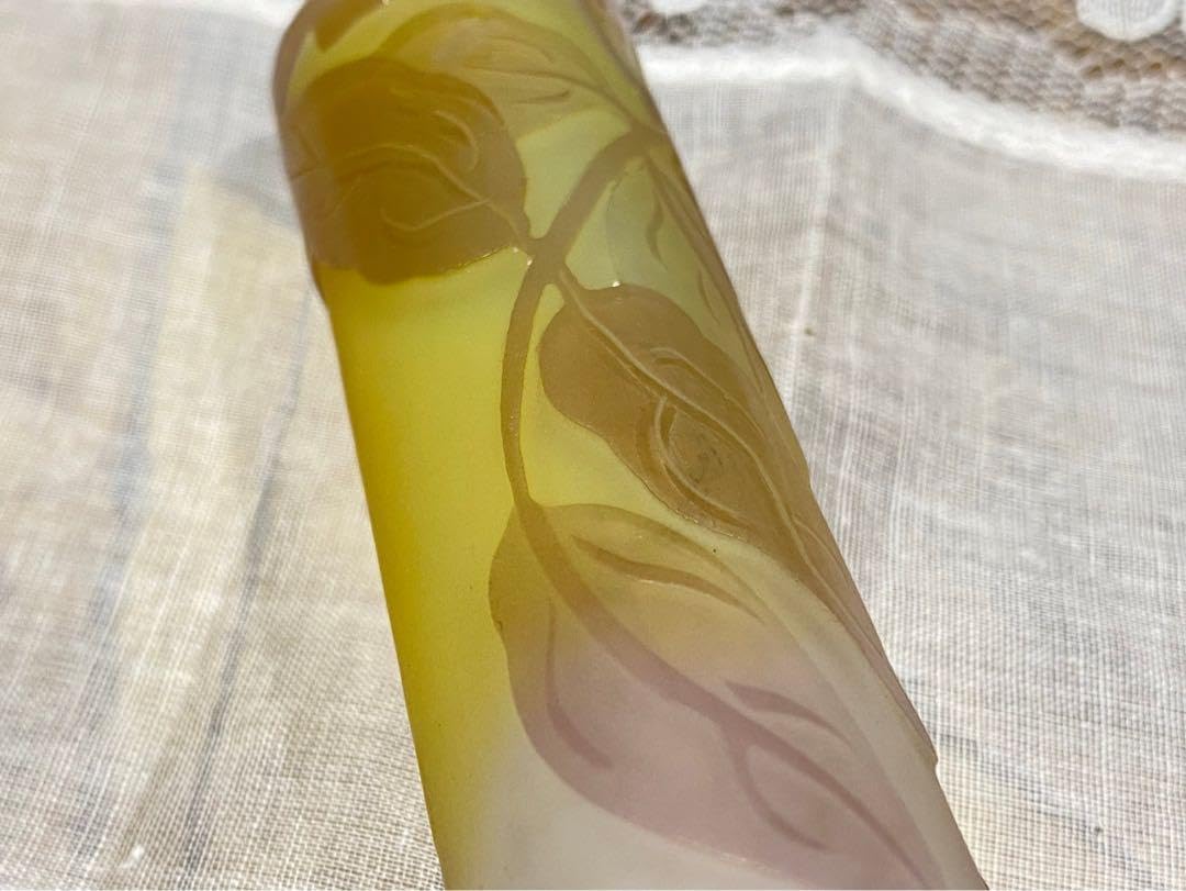 エミール•ガレ 一輪挿し 美術品 ホクシャ文 鶴首型 花瓶 アンティーク